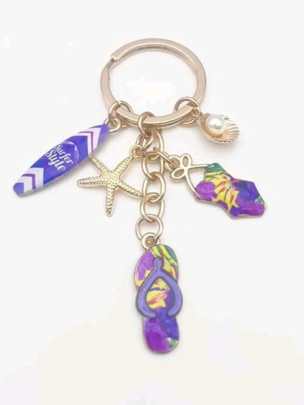 Beach Theme Bag Charm/ Keychain NEW
